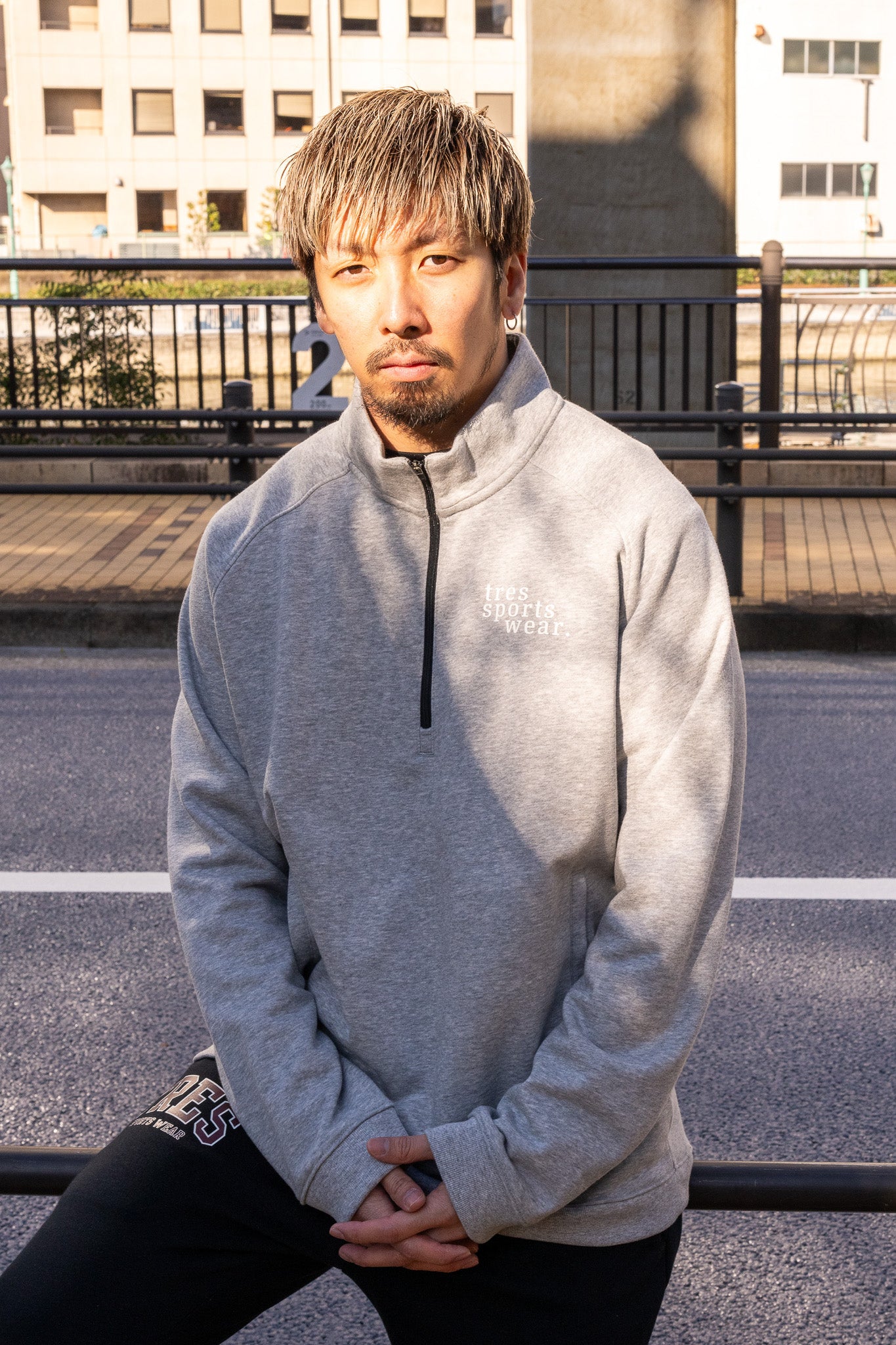 1/4 Zip Sweat Shirts(Gray)