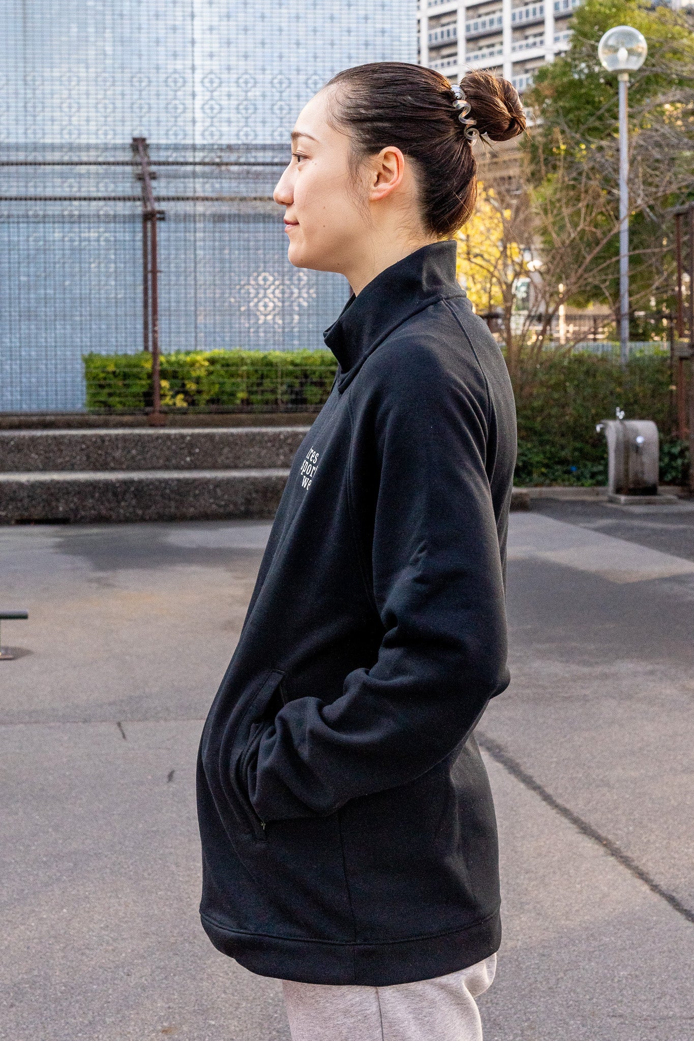1/4 Zip Sweat Shirts(Black)