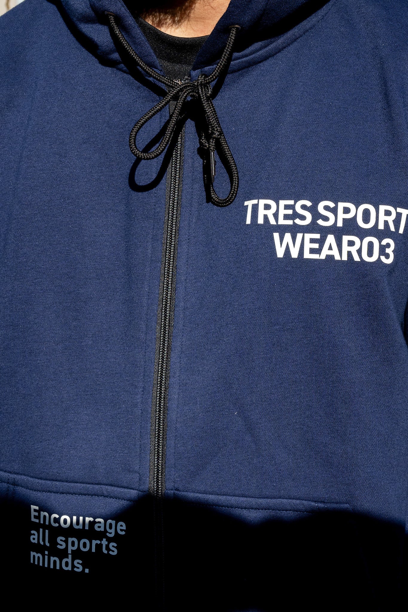 Loose Silhouette Zip Hoodie(Navy)