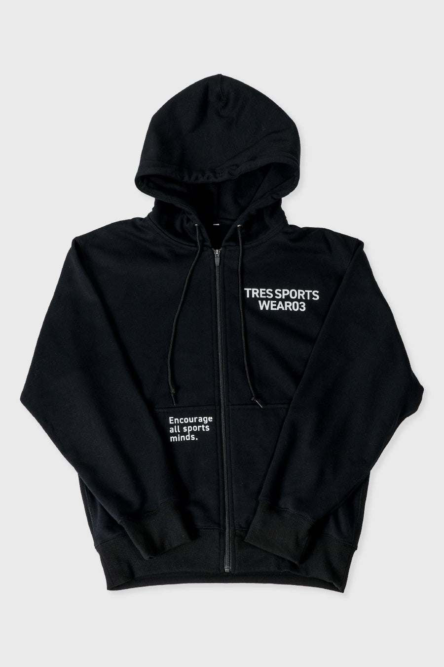 Loose Silhouette Zip Hoodie(Black)