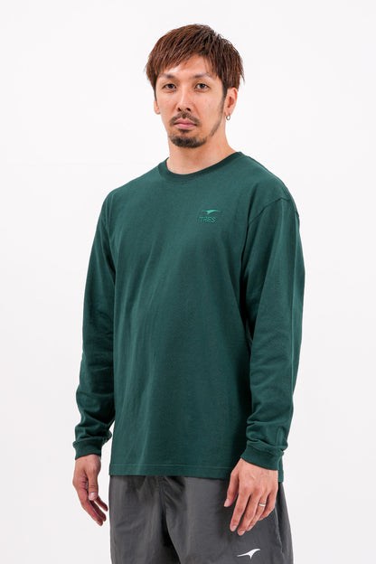 エッセンシャル エンブロ ロングTシャツ (ダークグリーン)
