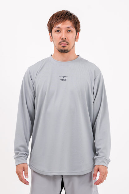 アイコン ドライ ロング Tシャツ (グレー)