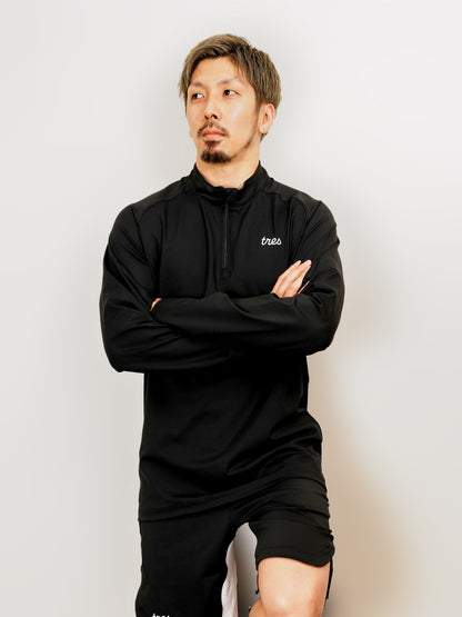 【23SS】Quater Zip Liber TOPS(Black)