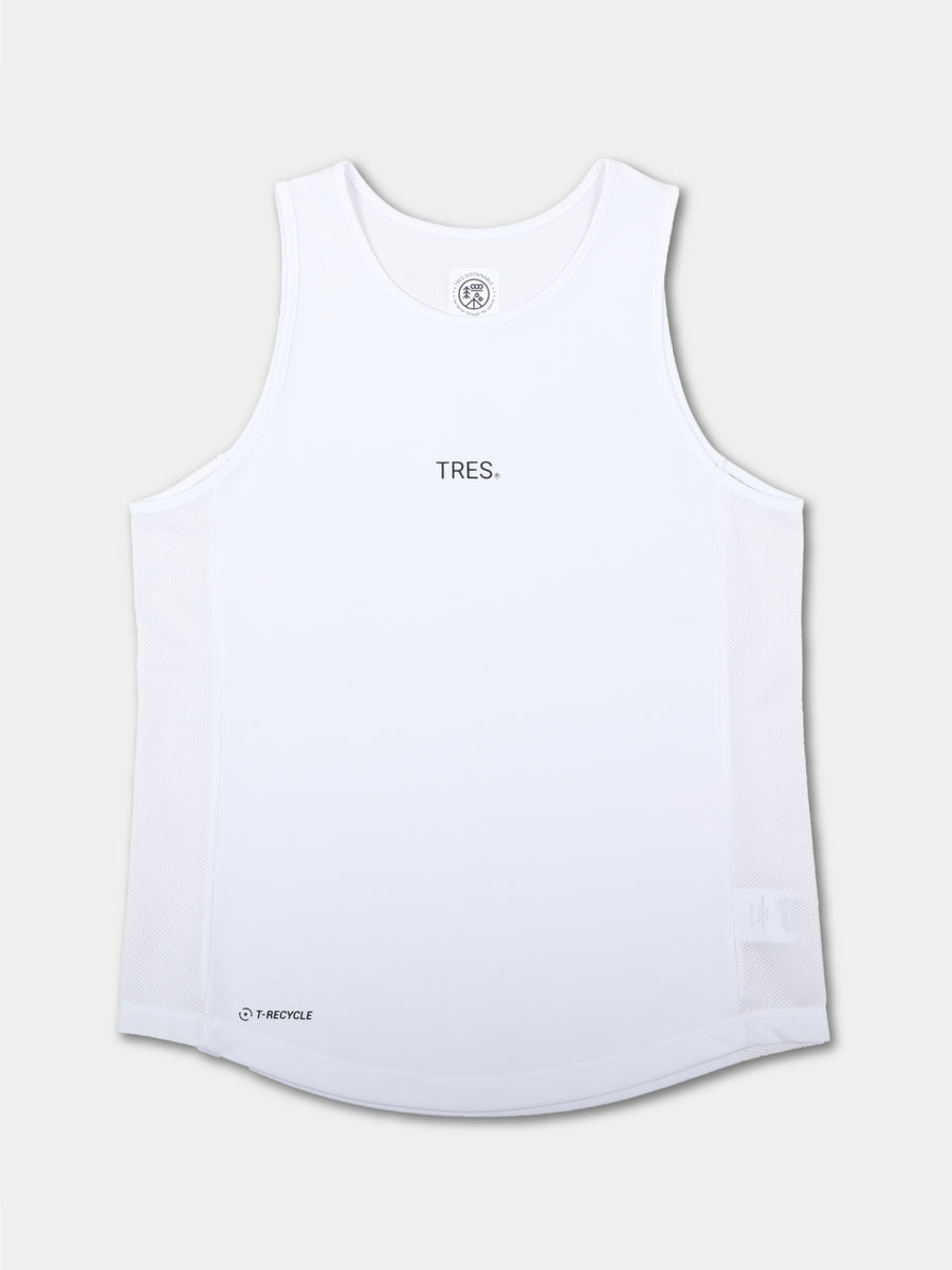 【T-recycle】Side mesh Tank-top(White)