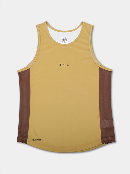 【T-recycle】Side mesh Tank-top(Wheat)