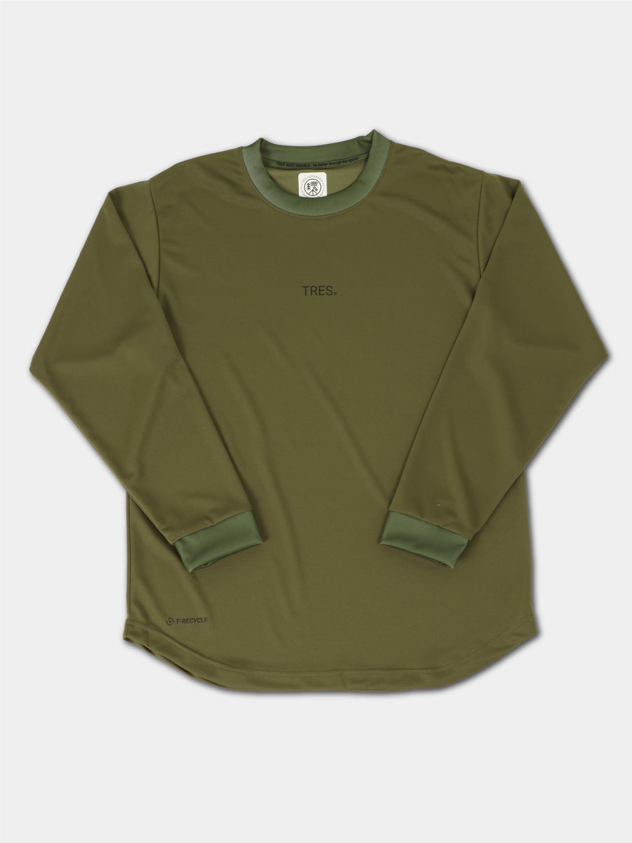 【T-recycle】Small logo Long T-shirts(Khaki)