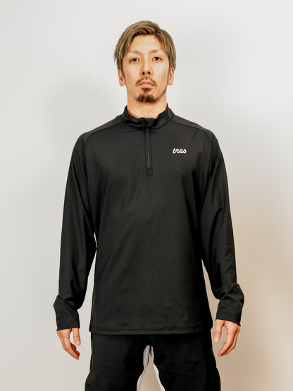 【23SS】Quater Zip Liber TOPS(Black)