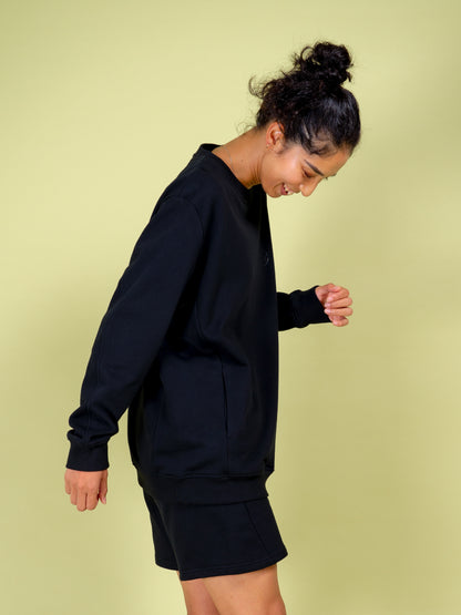 【Organic】Cotton Sweatshirt(Black)